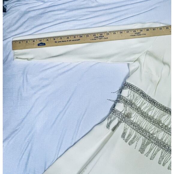 Lillie Rubin 1960s Beaded Ivory White Cream Dress Wedding Bridal Madmen Party - Picture 11 of 14